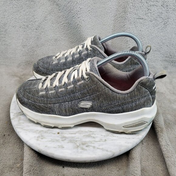 Skechers Shoes Womens Size 7.5 Gray Textile D'Lite Sneakers *Read* - Picture 1 of 10